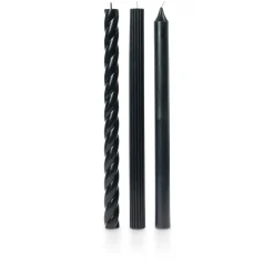 Assorted Black Candle Tapers 3-Pack