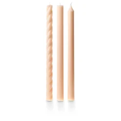 Assorted Pale Pink Candle Tapers 3-Pack