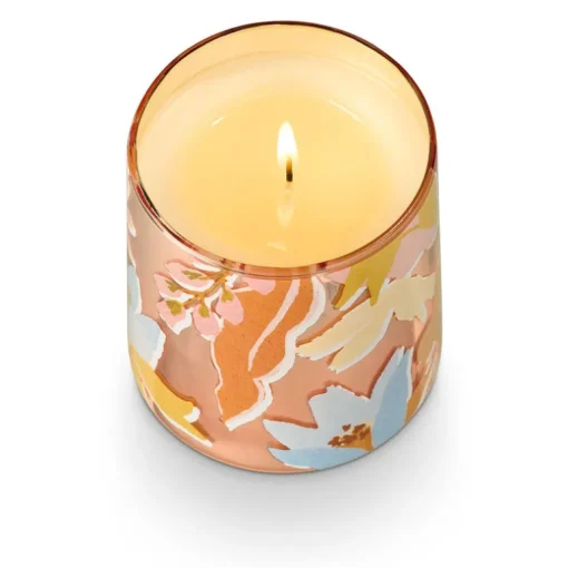Blood Orange Dahlia Pearl Glass Candle