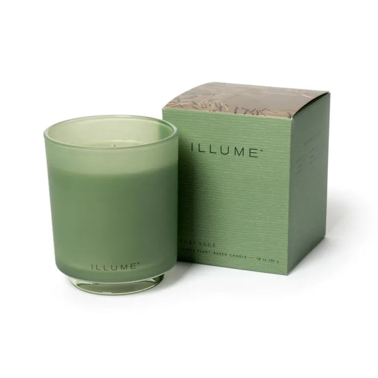 Hinoki Sage Boxed Glass Candle