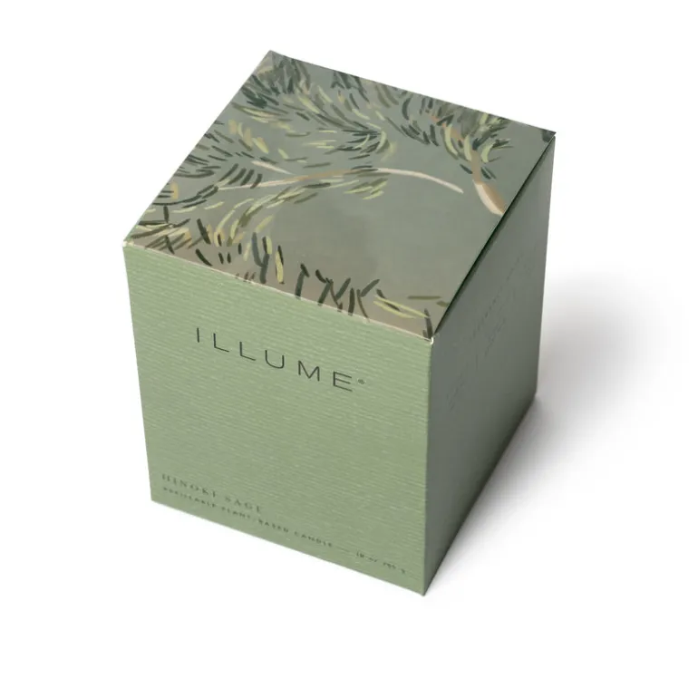 Hinoki Sage Boxed Glass Candle