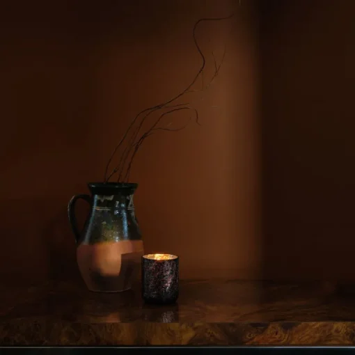 Midnight Pumpkin Large Boxed Crackle Glass Candle